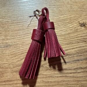 Porte Clé pompons cuir