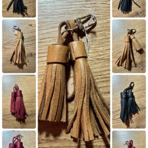 Porte Clé pompons cuir