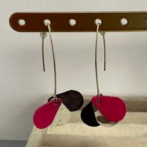 Boucles d’oreilles en cuir faites main – Plusieurs tailles, formes et coloris disponibles