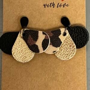 Boucles d’oreilles en cuir faites main – Plusieurs tailles, formes et coloris disponibles