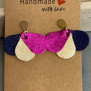 Boucles d’oreilles en cuir faites main – Plusieurs tailles, formes et coloris disponibles