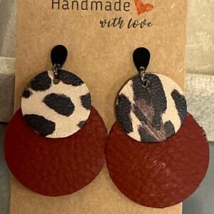 Boucles d’oreilles en cuir faites main – Plusieurs tailles, formes et coloris disponibles