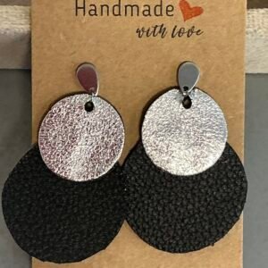 Boucles d’oreilles en cuir faites main – Plusieurs tailles, formes et coloris disponibles