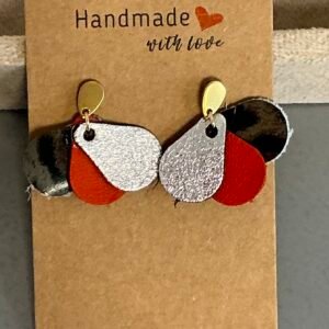Boucles d’oreilles en cuir faites main – Plusieurs tailles, formes et coloris disponibles