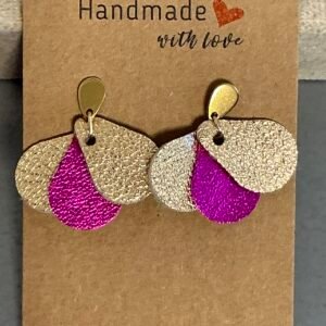 Boucles d’oreilles en cuir faites main – Plusieurs tailles, formes et coloris disponibles