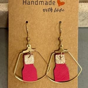 Boucles d’oreilles en cuir faites main – Plusieurs tailles, formes et coloris disponibles