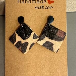 Boucles d’oreilles en cuir faites main – Plusieurs tailles, formes et coloris disponibles