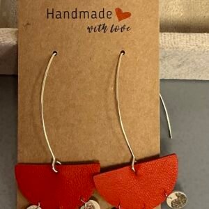 Boucles d’oreilles en cuir faites main – Plusieurs tailles, formes et coloris disponibles
